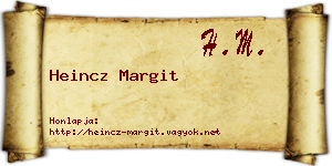 Heincz Margit névjegykártya